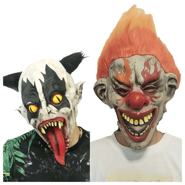 1 pièce Masque d'horreur Joker pour fête de vacances, farce. Masque mini démon Joker souriant pour bal costumé, accessoire d'horreur Halloween