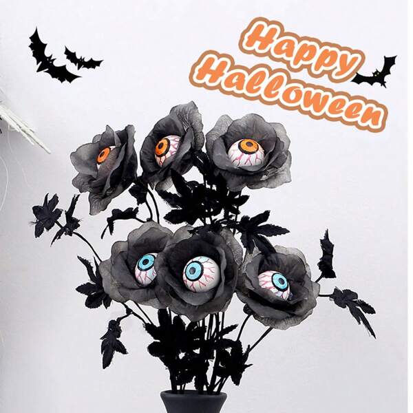 Halloween Decorations - Realistic Eyeball, Maple Leaf Branches, Spooky Home & Party Decor