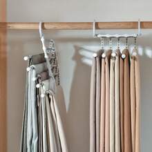 5 Tier Stainless Steel Pants Rack Adjustable Wardrobe Organizer With White Compartments Towel Hanger Stand Storage Rack For Bedroom Closet Home Organization Multipurpose Clothing Display Stand - Multicolor - View 9