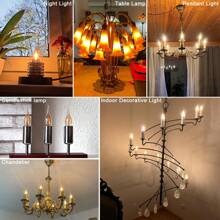 6 件装 C22T 0.5W 烛光 LED 灯泡 E14 烛台底座 220V 复古金色玻璃暖白 2200K 7 瓦可调光装饰爱迪生迷你灯泡适用于大厅客厅吊灯 - E14 220V-240V - 查看 10