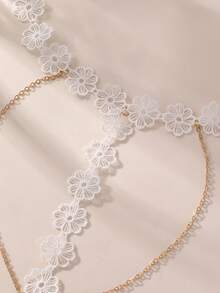 1 件创意蕾丝边度假风格女式脚链 - 彩色 - 查看 3