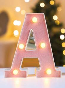 1pc 6.3inch Creative Pink Luminous A-Z Letter Light,Number Shape Light,Battery Powered Alphabet Light, Home Decor Letter Lamp,Room Decor Letter Shape Night Light,Bedroom Decor, Wedding Decor, Party Decor, Birthday Decor,Home Desktop Decoration Alphabet Light,Valentine's Day Decorative Lights