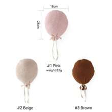 3色泰迪绒气球 儿童房装饰配件 INS风舒缓气球 北欧风墙挂装饰品 礼物 - 彩色 - 查看 3