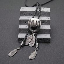 1pc Vintage Western Cowboy Bolo Tie, Fashion Necklace Cord Accessory Set - Multicolor - View 17