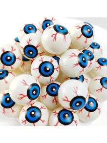 2 件随机颜色 - 万圣节装饰用品，塑料乒乓球眼球恐怖道具服装派对礼物恐怖角色扮演怪异眼球适合万圣节、圣诞节、惊喜礼物 - 彩色 - 查看 8