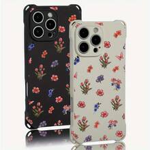 Funda para teléfono 1 pieza El diseño de patrón de flores de ilustración tiene cuatro esquinas que se pueden usar para colgar la funda del teléfono S. Es adecuado 14 Pro 12 15 Plus 16 13 TPU impreso suave - Colores mixtos 1 - Ver 3