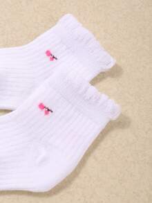 10 đôi tất ren xếp ly dễ thương cho bé gái, màu ngẫu nhiên, họa tiết trái cây, tất dài đến bắp chân mềm mại, thoải mái, phù hợp cho bé gái từ 0-3 tuổi. - Nhiều màu - Xem 8