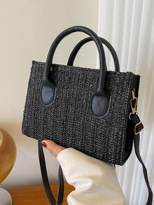 轻便、休闲简约的草编包，适合少女、女大学生，非常适合大学、户外、旅行、郊游