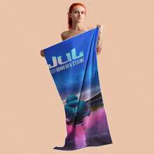 1 buc. Prosop de plajă Jul C'est Quand Quil Seteint - Prosop din microfibră super absorbant, cu uscare rapidă, cu design vibrant de artă spațială, moale și ușor, potrivit pentru yoga, înot, surfing și plajă, articole esențiale pentru plajă, accesorii de plajă, plutitor pentru piscină