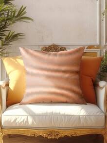 4 件橙色万圣节条纹枕套，超柔软舒适装饰靠垫套，畅销腰部抱枕套，适用于万圣节装饰、家居装饰枕套、沙发客厅卧室枕套，不含枕芯 - 橘色 - 查看 9