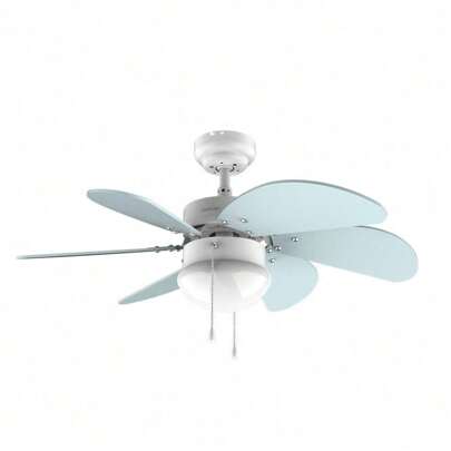  Wentylator sufitowy Cecotec EnergySilence 3600 Vision Sky. Moc 50 W, średnica 92 cm, lampa, 3 prędkości, 6 odwracalnych łopatek, funkcja lato/zima, przełącznik łańcuszkowy, kolor biało-niebieski