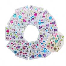 Mini Colorful Diamond Stickers DIY Accessories, Czech Acrylic Diamond Stickers With Tiny Hearts & Stars, Sparkling Jewel Stickers For Nails, Phone Cases, Gift Boxes, Handmade Crafts, DIY Jewelry Making Materials,School Supplies,Back To School