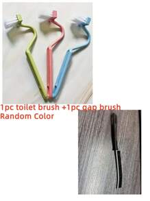 1pc V-Shaped Toilet Brush: V-Shaped Toilet Brush, Small Toilet Brush, No-Dead-Angle Cleaning Brush, Household Bathroom Toilet Cleaning Tool, Rotatable Toilet Bend, Wall-Mounted (Random Color)