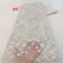 Luxury French Tulle Net Lace 2025 High Quality With Sequins Beads African Nigerian Embroidered Lace Fabrics For Dress Sewing Material