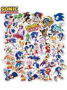 Sega 50pcs  Officially Licensed Series Stickers Miles Prower Amy Rose The Echidna Computer Mug Luggage Decoration Stickers Halloween Christmas Birthday Best Gift Mom And Friend Anniversary Gifts - Multicolor - View 2