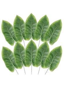 20pcs/10pcs Artificial Green Banana Leaf Branches For Wedding And Engagement, For Wedding, Engagement, Home & Garden Decor - All-Season Indoor,Outdoor Use, No Maintenance, Vibrant Green, Event, Natural Appearance, Naturalistic Detail, Seasonal, Tropical Style, Durable Foliage, Decorative Foliage, Bridal Decorators Home Decoration,Christmas Day; Faux Banana Leaf Branches Realistic Artificial Palm Leaf