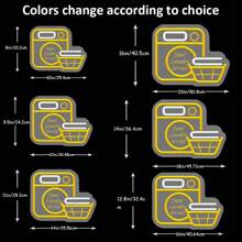 定制洗衣折叠和名称霓虹灯标志，带有 3D 雕刻，个性化 LED 霓虹灯适用于家庭、洗衣房、商务、卧室、客厅和家居装饰，是家庭、商店、乔迁和其他场合的理想独特礼物。 - 彩色 - 查看 3
