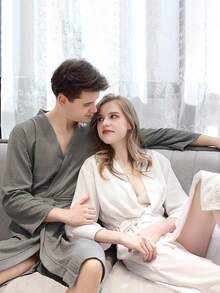 1 pezzo Accappatoio personalizzato in stile waffle per la primavera/autunno, tuta da sauna sottile da donna per sudorazione a vapore, accappatoio assorbente e ad asciugatura rapida da uomo, morbido, assorbente, comodo pigiama con tasche e cintura, multifunzionale, decorativo, riutilizzabile, raffinato, elegante, di alta qualità, colorato, moderno, personalizzato, unico, regalo ideale per lui, regalo ideale per lei, ragazzo, papà, ragazza, mamma, famiglia, amici, sala da tè, casa, giardino, ufficio, per anniversari, per San Valentino, per la Festa della Mamma, per compleanni, per la Festa del Papà, per lauree, per matrimoni, per il riscaldamento della casa, asciugamani da doccia per salone di bellezza, hotel, sport, articoli per la casa, asciugamano, cura della pelle - Multicolore - Visualizzare 8