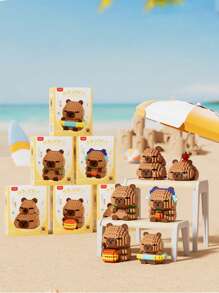 Juguetes de muñeco de Capibara Kawaii, bloques de construcción de micropartículas 3D, modelos en miniatura, ladrillos DIY, figura de acción de dibujos animados lindos, juguetes de animales, regalos de cumpleaños/Navidad/regalos