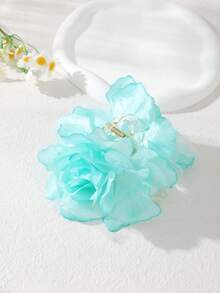 发夹 1 件波西米亚玫瑰花发夹，慵懒自然女孩风格后脑勺发夹，优雅发饰，适合户外和日常佩戴发饰优雅爪夹，学校用品，学院秋季配饰秋冬度假装女士