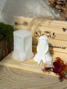 1 PIEZA Molde de silicona de fantasma para niños/niñas, molde creativo de vela de fantasma de Halloween para decoración del hogar, regalo, ornamentos, molde de yeso para manualidades, molde de fundición de resina epoxi - Blanco - Ver 3