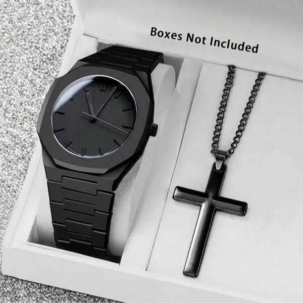Fashion Casual Men's Waterproof Plastic Quartz Watch Black Large Dial Sports Watches