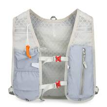 小型水袋背心，带水袋口袋，轻便透气吸汗跑步背包，可调节跑步水袋背心，适合越野跑、马拉松、慢跑、骑行（仅背包，不含水袋），健身包，跑步配件，女士运动包 - 灰色 - 查看 11