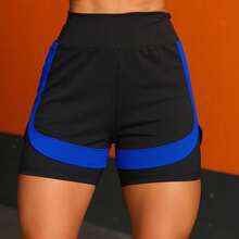 Double Fitness Shorts - 寶藍色 - 查看 1