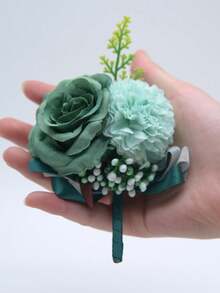1PC Rose Wrist Corsages Wristband Hand Flowers For Wedding Bridesmaid Bridal Shower Prom Party Gradient Rose - Multicolor - View 21