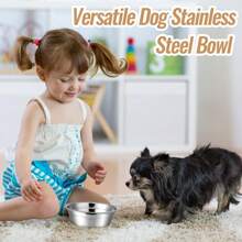 CRUTNuanchu 15 Pcs Pets Bowl Bulk Stainless Steel Dog And Bowls Metal Small Puppy Raised Food And Water Dish Cage(15 Oz) - 33.8盎司 - 查看 11