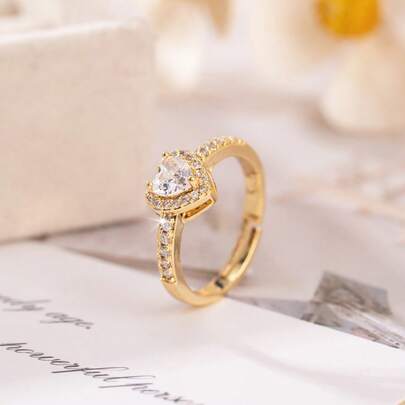 1 Stück eleganter, minimalistischer Kupferring in Herzform, perfekt als Geschenk für Lieblingsmenschen und Freunde