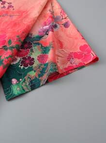 日式和服开衫，简约复古樱花印花，宽松版型，春夏男女皆宜，轻薄外套，适合日常、海滩、旅行、节日、派对、演出等场合。 - 粉色 - 查看 4