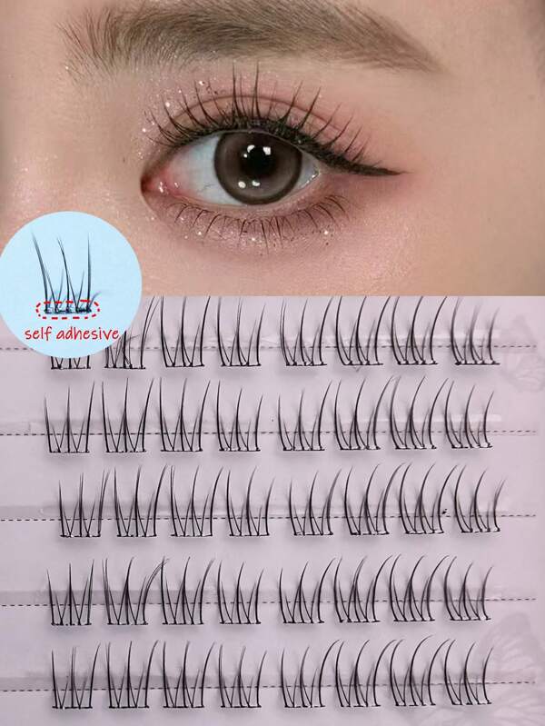 96pcsMulti-Section Cross Soft Black Extra Long Eyelashes, 10 Rows High Capacity Fluffy Lightweight & Comfortable Natural Flare Style False Lashes, 10-12mm Volume Wispy Effect, Portable & Non-Irritating