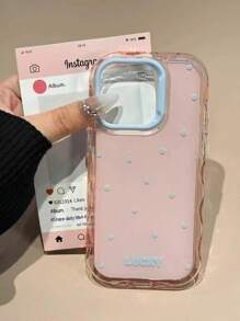 1 pieza Funda de teléfono 16 Pro Max con lunares, color verde pastel, cubierta protectora de moda compatible con las series 15/16/14, adecuada para mujeres, a prueba de agua, a prueba de golpes y resistente a los arañazos