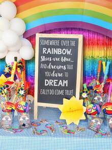 10pcs Rainbow Foil Fringe Curtain, Rainbow Party Decoration, 3.3x6.6ft Metallic Tinsel Backdrop, Holiday Photo Props Background, Suitable For Birthday, Wedding, Engagement, Bridal Shower, Unicorn Theme, Back To School, Valentine's Day And More Occasions - Multicolor - View 3