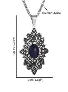 1 件复古蕾丝图案不锈钢吊坠项链，适合女士，时尚百搭珠宝礼物 - 時尚新款 - 查看 2