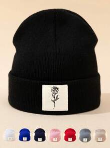 1pc Men's Outdoor Casual Stylish Warm Personalized Printed Pattern Knitted Beanie Hat, Suitable For Daily Wear Fall Outfit