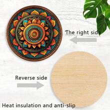 4/8/12/24/32pcs Mandala Pattern Creative Theme Coasters, Universal Beverage Pads Suitable For Tea Cups And Coffee Cups, Perfect For Home And Cafe Use, Ideal Gift - Multicolor - View 8