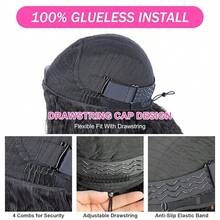 GABRIELLE Peluca de cabello humano 3 en 1, lisa y rizada, para mujer, 180 % de densidad, sin pegamento, con encaje, fácil de peinar, ideal para principiantes, sin costuras y con clip. - Natural Black - Ver 3