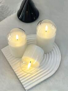 1/3 Peças Velas LED Sem Chama Com Timer/Controle Remoto, Velas Tremeluzentes, Operadas a Bateria, Velas de Cera com Chama 3D Realista, Adequadas para Halloween, Dia dos Namorados, Natal, Casamento, Festa, Decoração Doméstica e Outros Eventos Festivos