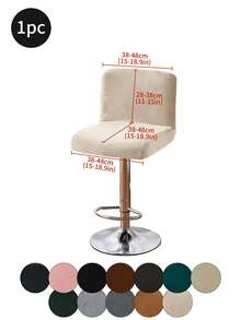 1pc/4pcs/6pcs Silver Fox Plush Low Back, Solid Color Elastic Full Wrap Low Back Chair Cover, Soft & Skin-Friendly Anti-Dirty Low Back Chair Slipcover, Suitable For Dining Room, Study, And Other Chair Decoration, Room Decor - Multicolor - View 42