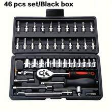 1Set (46Pcs) Auto Mechanical Repair Wrench Set Socket Wrench Toolbox Set Hardware Set Quick Ratchet Wrench Chrome Vanadium Steel Multifunctional Home Repair Tools - 1Set(46Pcs) - View 11
