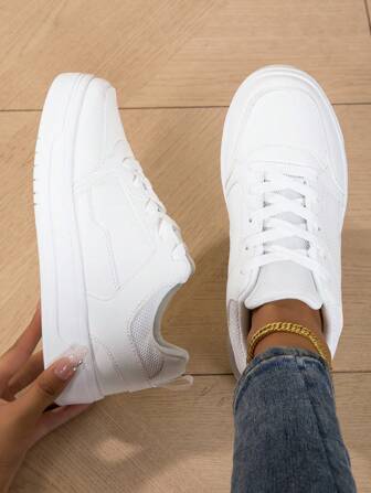 2024 New Fashion Women Chunky Sole White Sneakers, Breathable Sweat-Absorbing Lightweight Soft Sole Fashionable Versatile Casual Sports Shoes