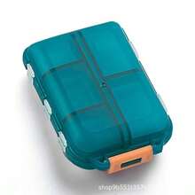 Double-Layer Small Medicine Box Packing Box Portable Pill Box Transparent 10-Cell Sealed Medicine Storage Box - Multicolor - View 3