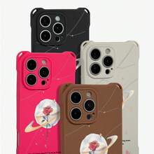Funda para teléfono 1 pieza. El diseño de patrón de flores y planetas de dibujos animados te permite colgar la funda del teléfono en las cuatro esquinas. Es Adecuado El TPU Impreso Suave De 16 Pro 13 15 Plus 14 - Colores mixtos 1 - Ver 6