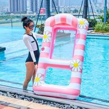 1 Set Of Pool Lounger Floats Adult-Extra Large Pool Inflatable Pool Floaties Raftst Floating Chair Water Floaties For Swimming Pool Lake Lounge Float With Cup Holders Beach Vacation Pool Party, Beach Essentials, Beach Accessories - Multicolor - View 10