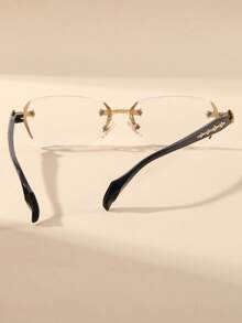 男士钻石边缘金属奢华时尚透明眼镜，适合日常佩戴、学习、看电视、玩电脑游戏