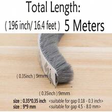 SelfAdhesive Pile Weather Stripping Seal For Sliding Windows And Door Frames 16.5ft X 11 32 Inch Grey - Gray - View 4