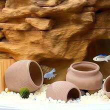 Small/Medium Aquarium Decor Fish Hiding Cave, Breeding Ceramic Pot Ornament
