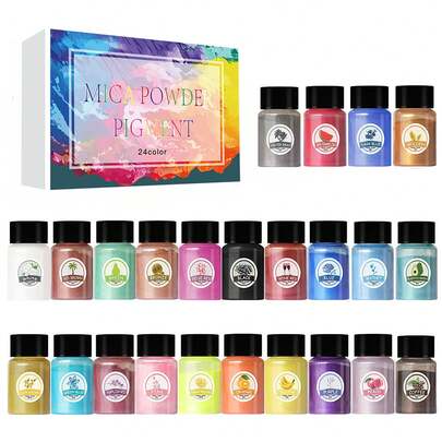 DIY Resin Mold Set With Glitter Powder, Mica Powder, And Filling Materials For Epoxy Resin, Candle Making, And Gypsum Coloring